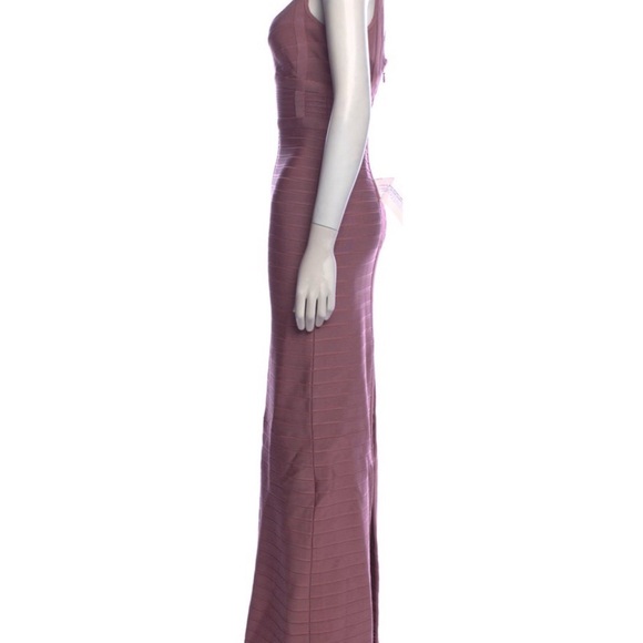 BNWT HERVE LEGER Bandage Long Evening Dress, Rose, M/L RT$ 2900 - Picture 2 of 3